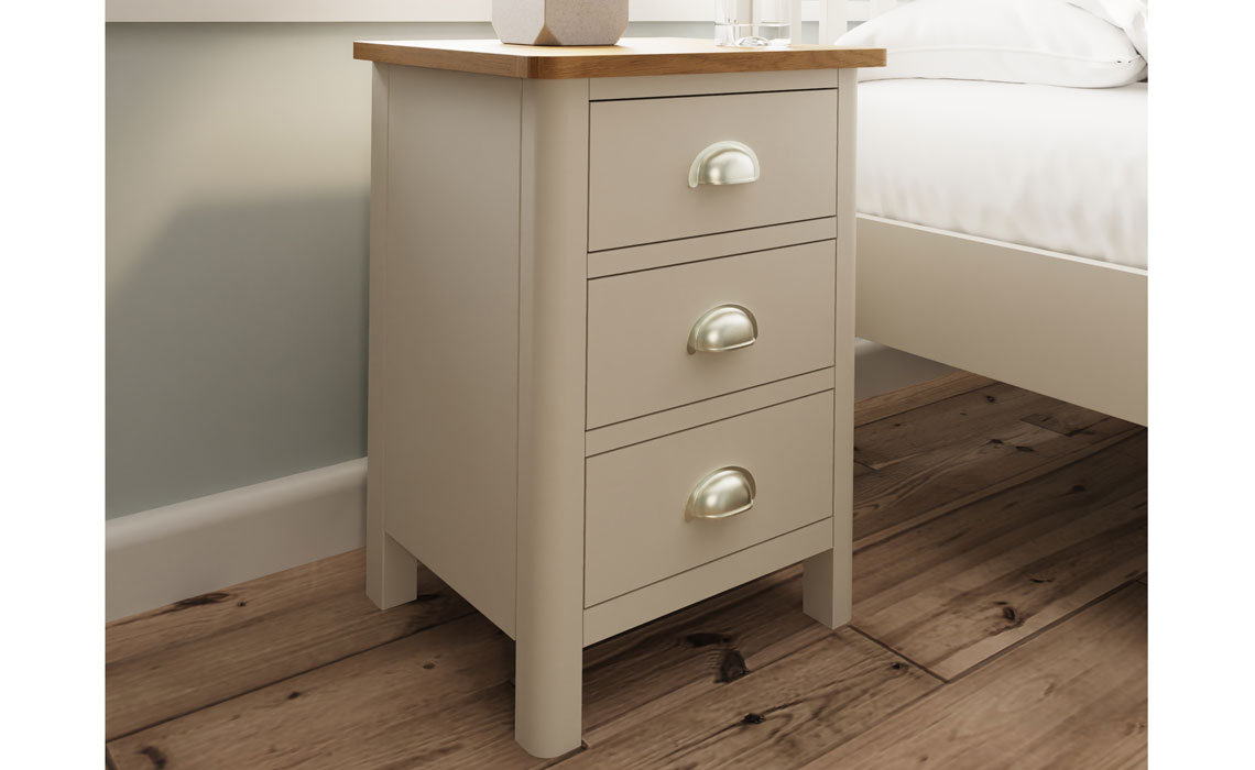 Painted 3 Drawer Bedside Cabinets - Woodbridge Truffle Grey Painted 3 Drawer Bedside