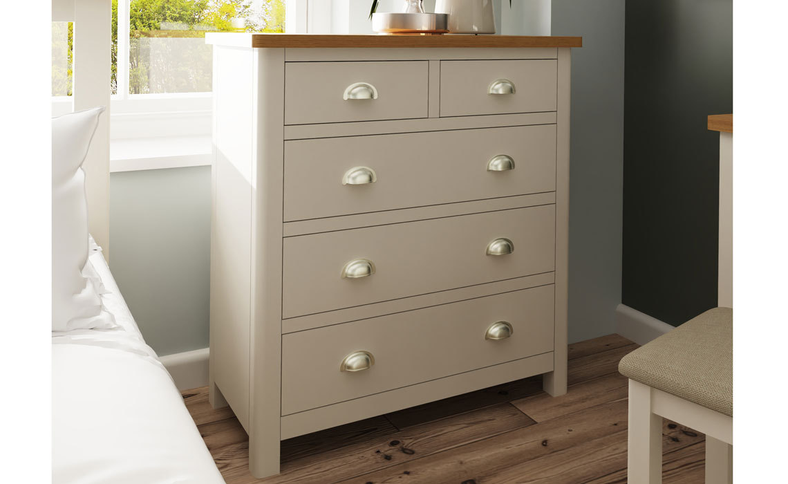 Chest Of Drawers - Woodbridge Truffle Grey Painted 2 Over 3 Chest