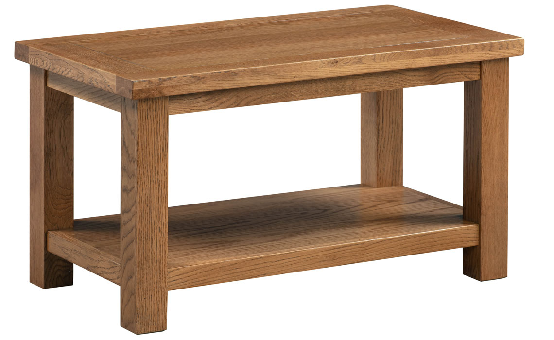 Coffee & Lamp Tables - Lavenham Rustic Oak Small Coffee Table With Shelf