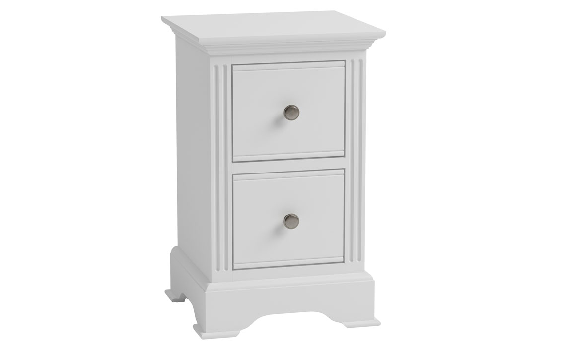 Painted 2 Drawer Bedside Cabinets - Newbridge Classic White Painted Small Bedside Cabinet