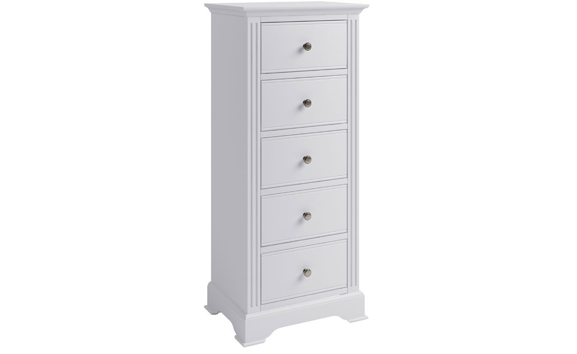Painted Chest Of Drawers - Newbridge Classic White Painted 5 Drawer Wellington Chest