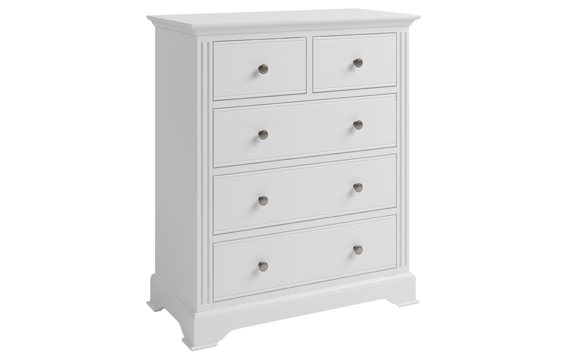Painted Chest Of Drawers - Newbridge Classic White Painted 2 Over 3 Drawer Chest