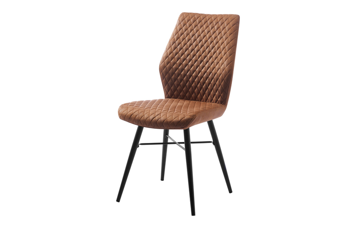 Chairs & Bar Stools - Neroli Diamond Stitch Antique Brown Chair
