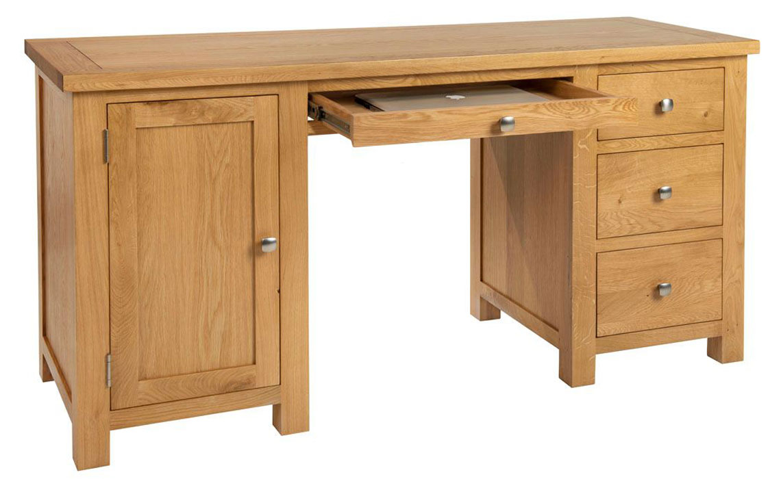Office Furniture - Lavenham Oak Double Pedestal Office Desk