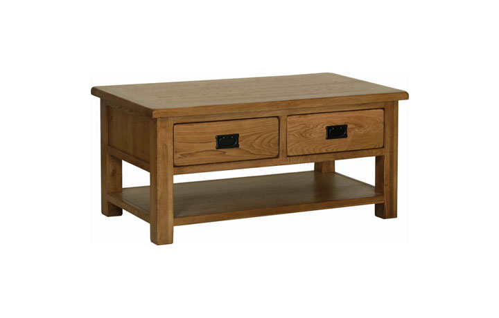 Clearance Furniture - Balmoral Rustic Oak Coffee Table With Drawers
