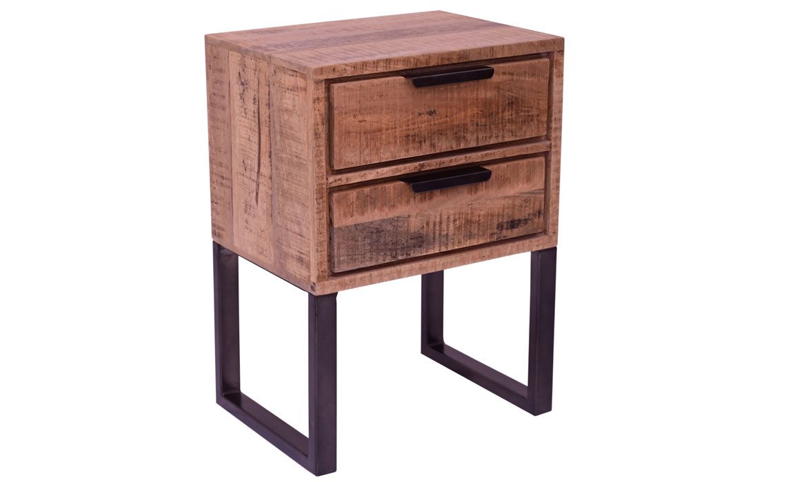 Coffee & Lamp Tables - Napal Solid Mango 2 Drawer Side Table