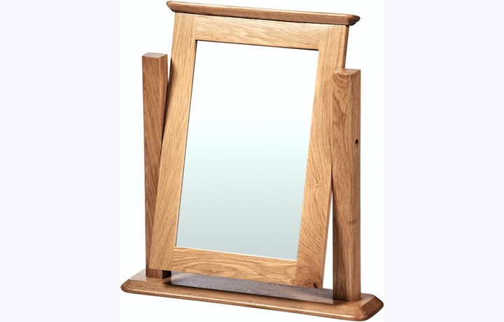 Oak Mirrors - Falkenham Solid Oak Single Dressing Table Mirror