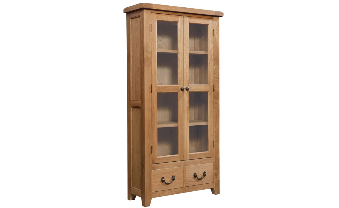 Oak Glazed Display Cabinets - Newborne Oak Display Cabinet