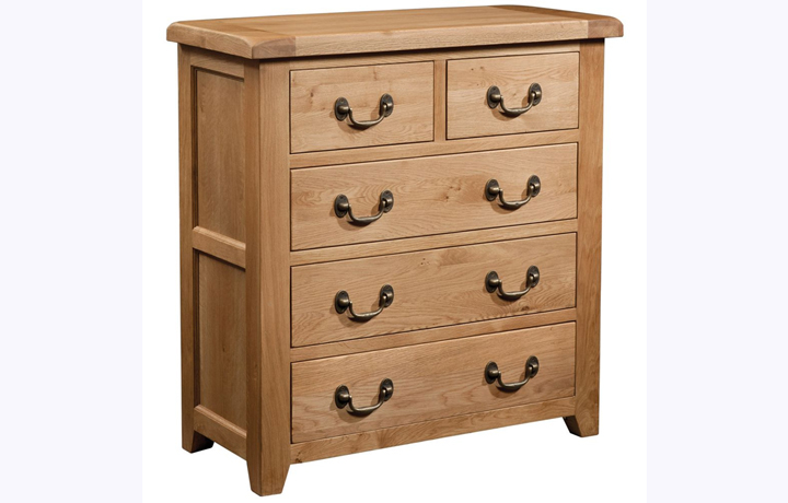 Chest Of Drawers - Newborne Oak 2 Over 3 Chest
