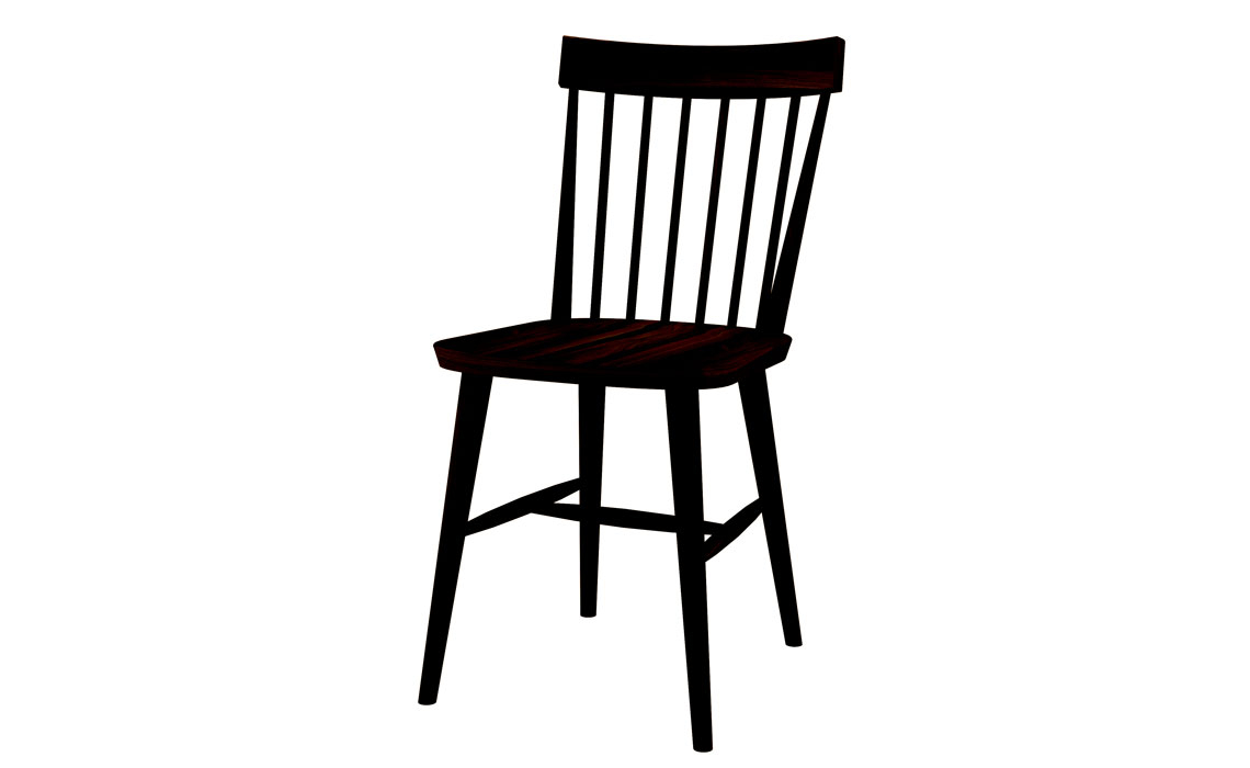 Alto Solid Oak Painted Collection - Oxford Solid Oak Dining Chair - Black Finish