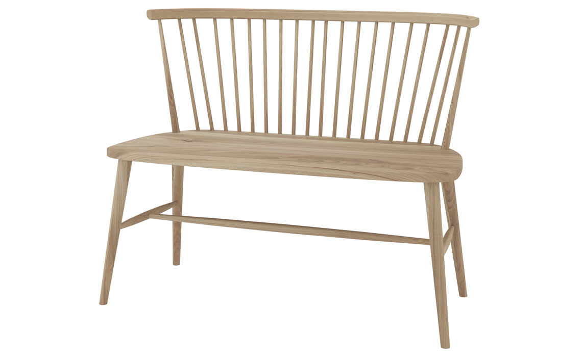 Alto Solid Oak Painted Collection - Oxford Solid Oak Dining Bench - Oak Finish
