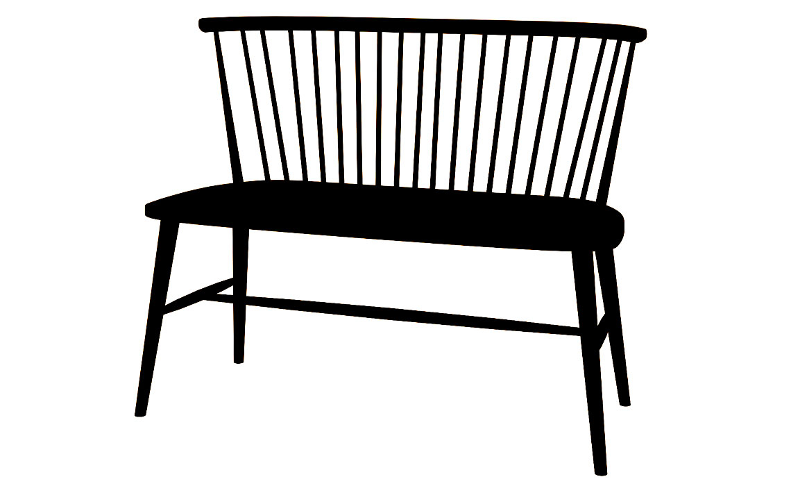 Painted Dining Chairs - Oxford Solid Oak Dining Bench - Black Finish