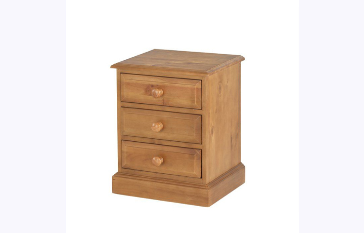 Pine 3 Drawer Bedside Cabinets - Appleby Pine 3 Drawer Bedside