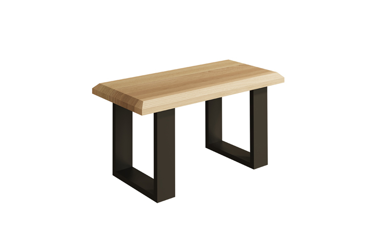 Oslo Solid European Oak Collection - Oslo Solid Oak 90cm Dining Bench With U - Style Metal Leg