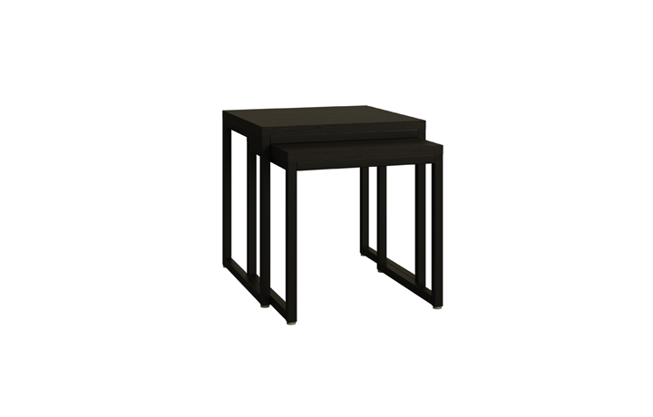 Modal Solid Oak Painted Collection - Modal Solid Black Oak Nest of 2 Tables