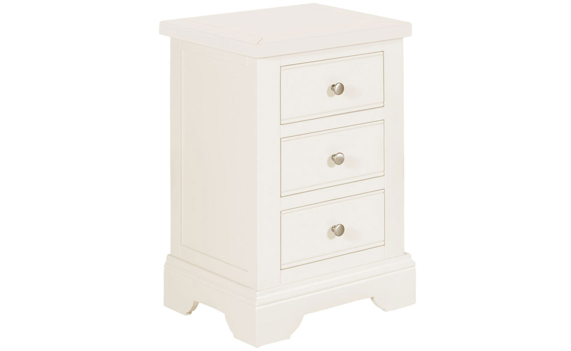 Painted 3 Drawer Bedside Cabinets - Portland White 3 Drawer Bedside