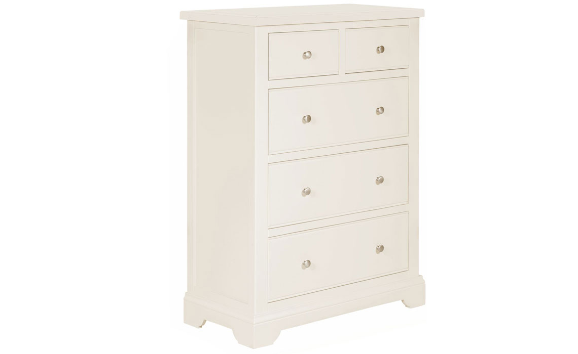 Chest Of Drawers - Portland White 2 Over 3 Chest Of Drawers