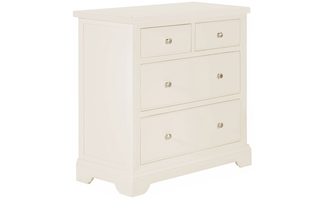Painted Chest Of Drawers - Portland White 2 Over 2 Chest Of Drawers