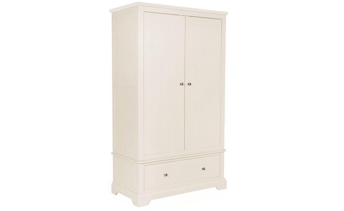 Portland White Painted Collection - Portland White Gents Double Wardrobe