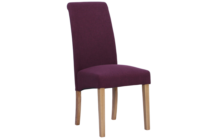 Upholstered Dining Chairs - Bucklesham Roll Back Fabric Chair Maroon