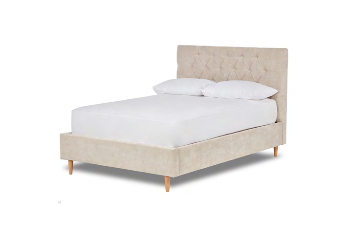 4ft6 Double Upholstered Bed Frames - Stirling 4ft6 Double Fabric Bed Frame With Low End