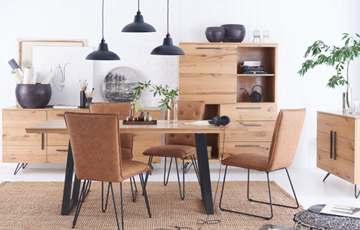 Oak & Hardwood Furniture Collections - Edison Industrial Oak Range