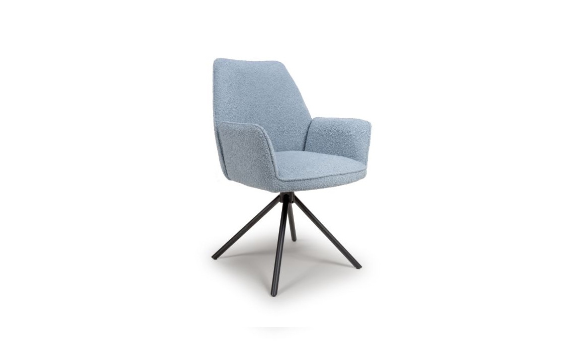 Uno Dining Chair Light Blue Boucle