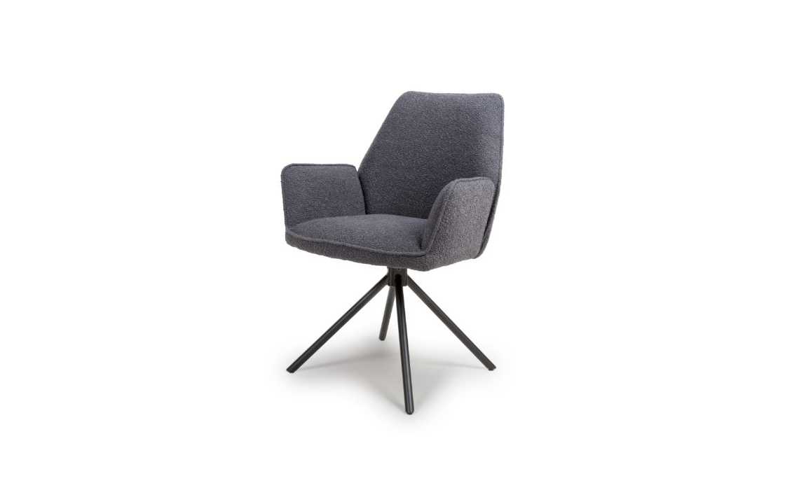 Uno Dining Chair Grey Boucle