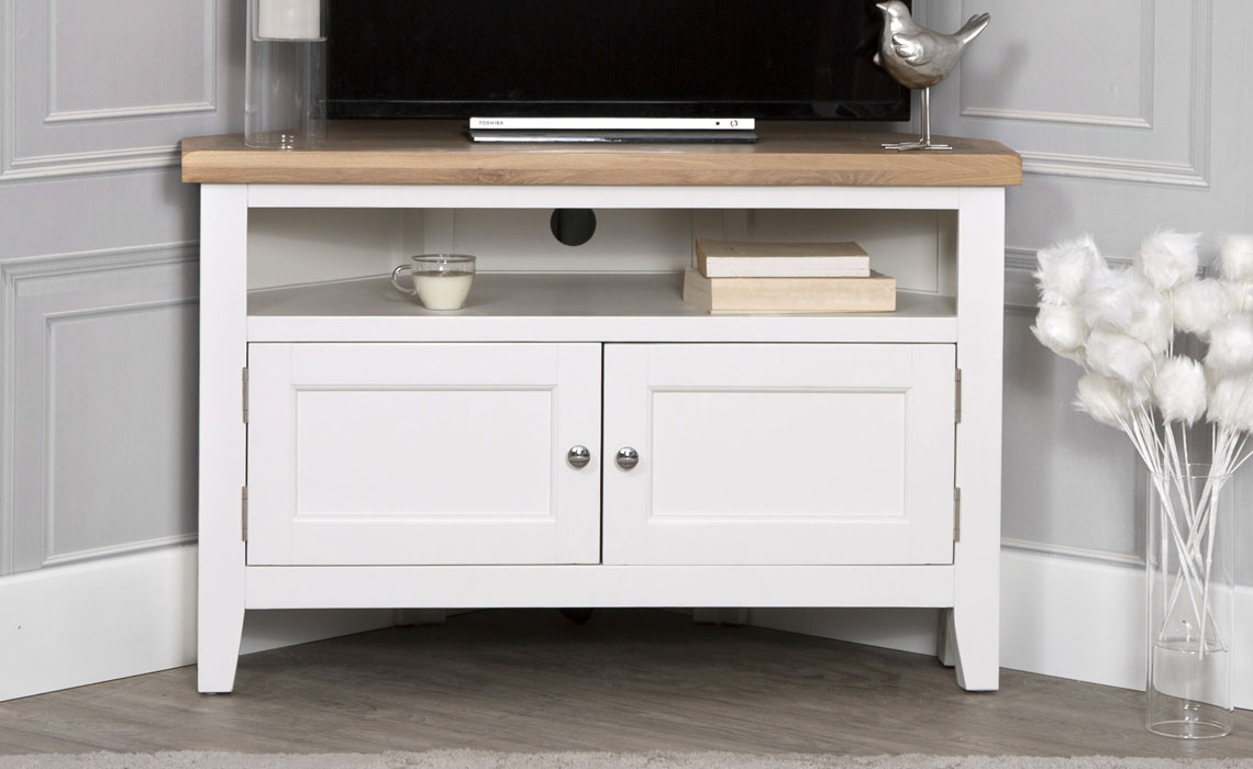 Ashley Painted White Corner TV Unit