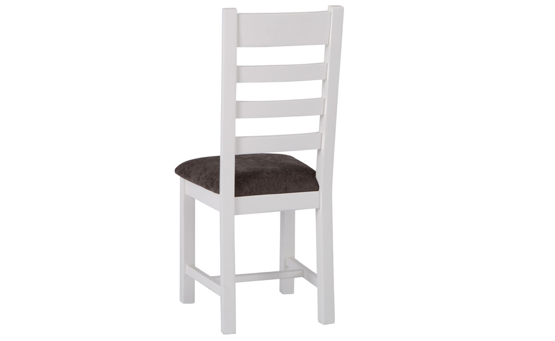Ashley Painted White Ladder Back Chair Fabric Seat 
