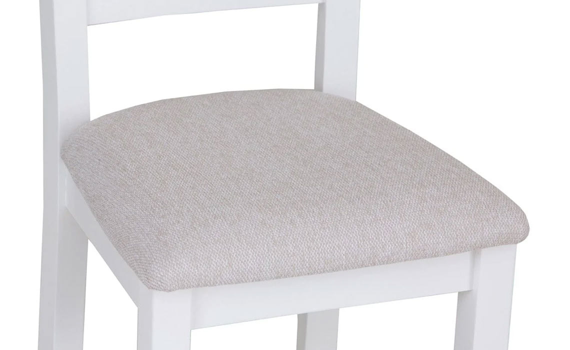 Ashley Painted White Ladder Back Chair Fabric Seat 