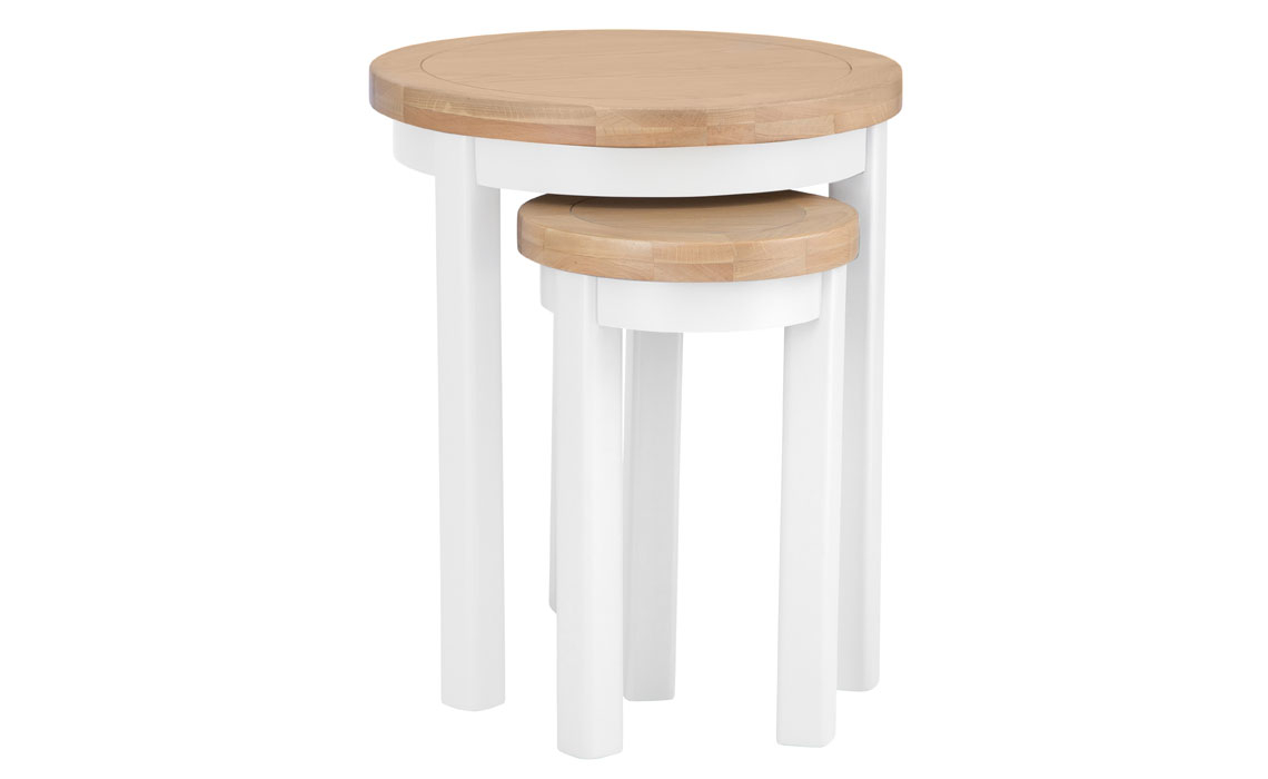 Ashley Painted White Round Nest of 2 Tables