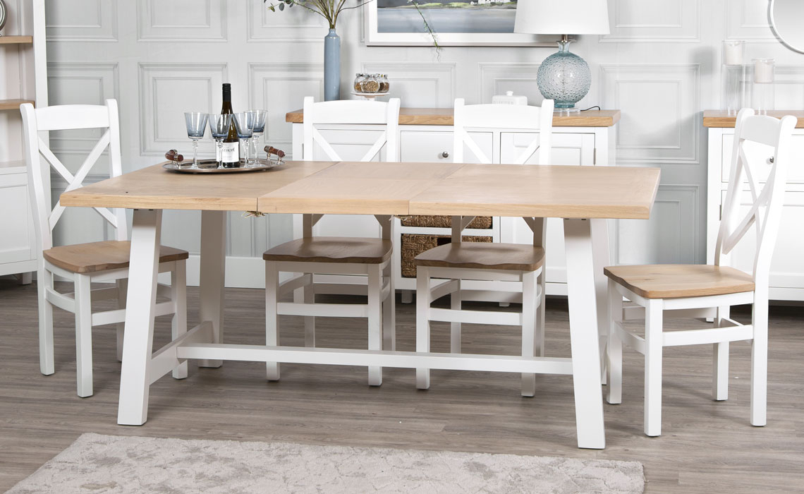 Ashley Painted White 180-220cm Butterfly Extending Table