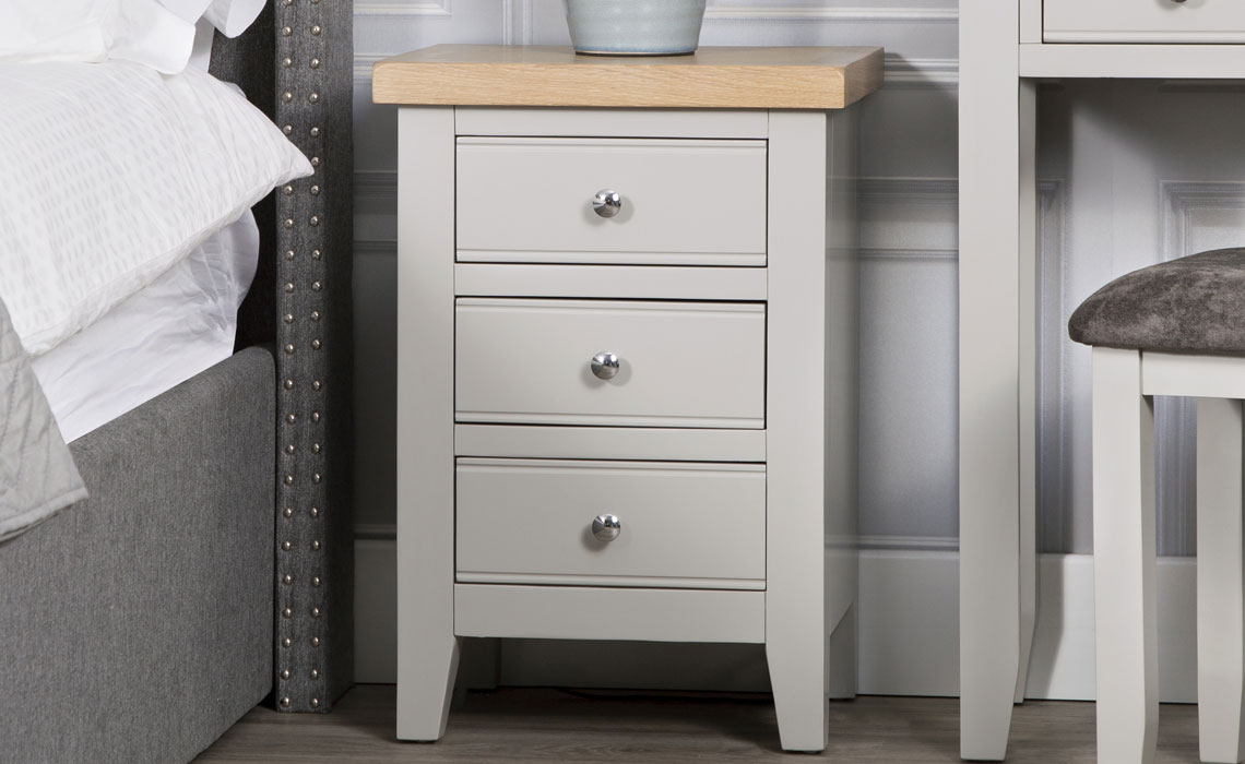 Ashley Painted Grey 3 Drawer Bedside