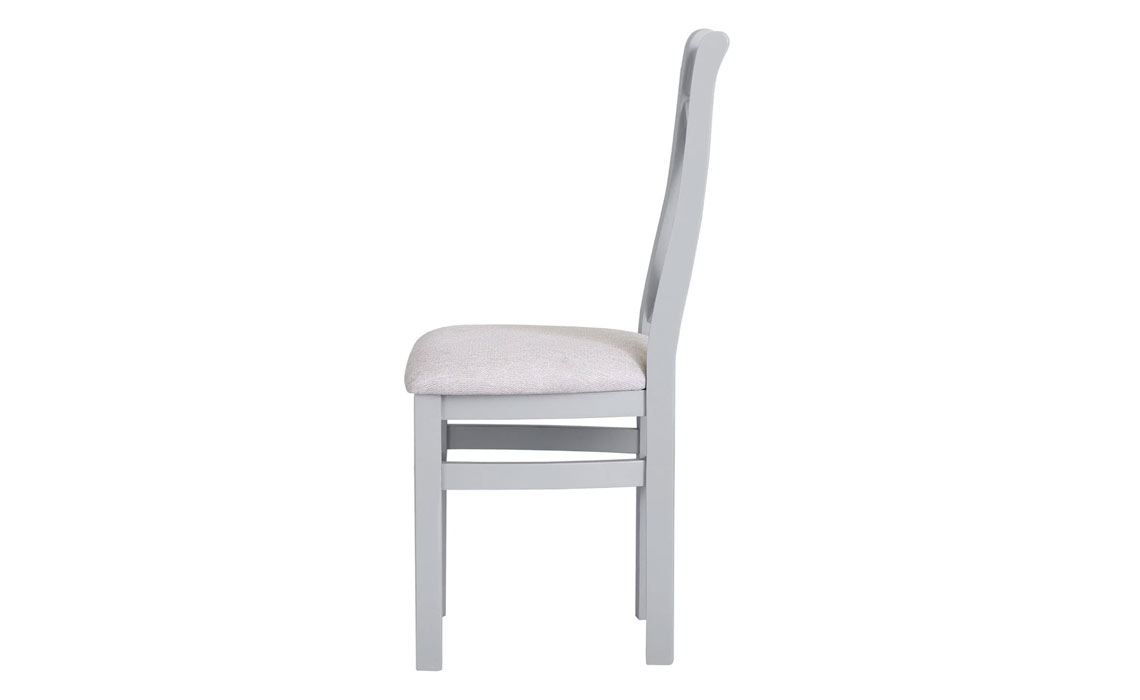 Ashley Painted Grey Cross Back Chair Fabric Seat