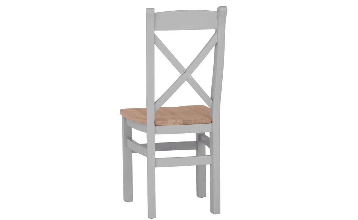 Ashley Painted Grey Cross Back Chair Wooden Seat