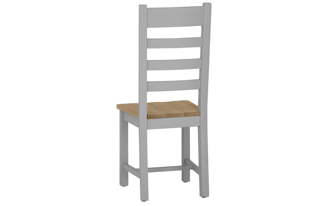 Ashley Painted Grey Ladder Back Chair Wooden Seat