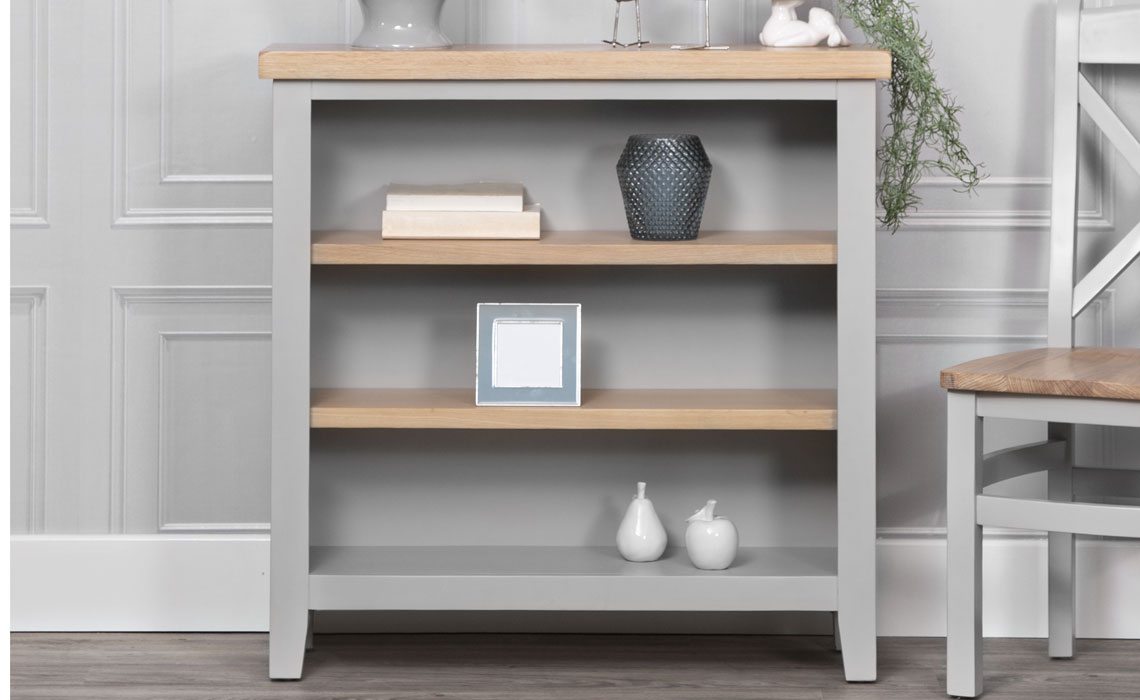 Ashley Painted Grey Small Wide Bookcase
