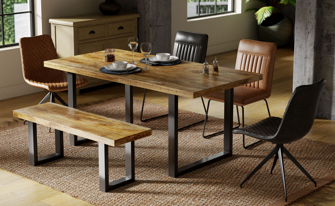 Brixton Mango 180cm Dining Table With U Leg