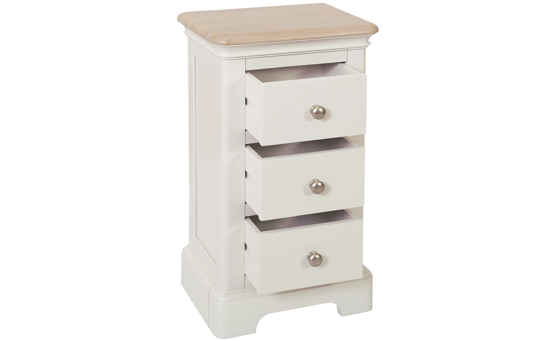 Melford Painted 3 Drawer Compact Bedside 