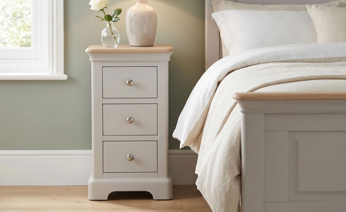 Melford Painted 3 Drawer Compact Bedside 