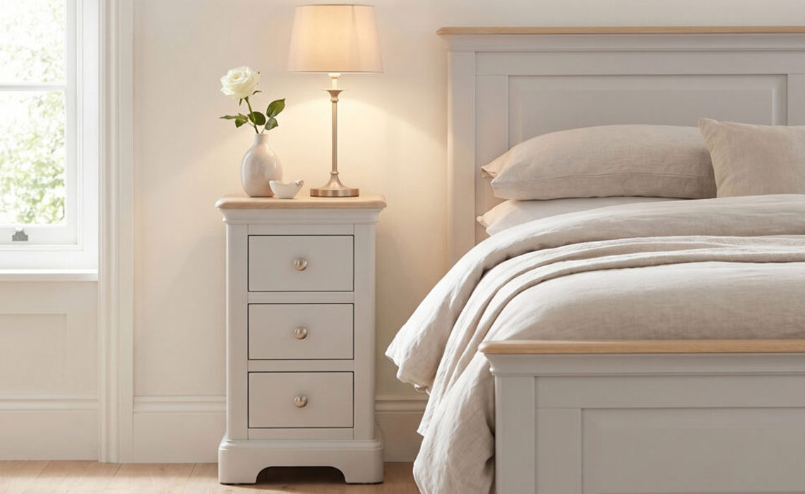 Melford Painted 3 Drawer Compact Bedside 