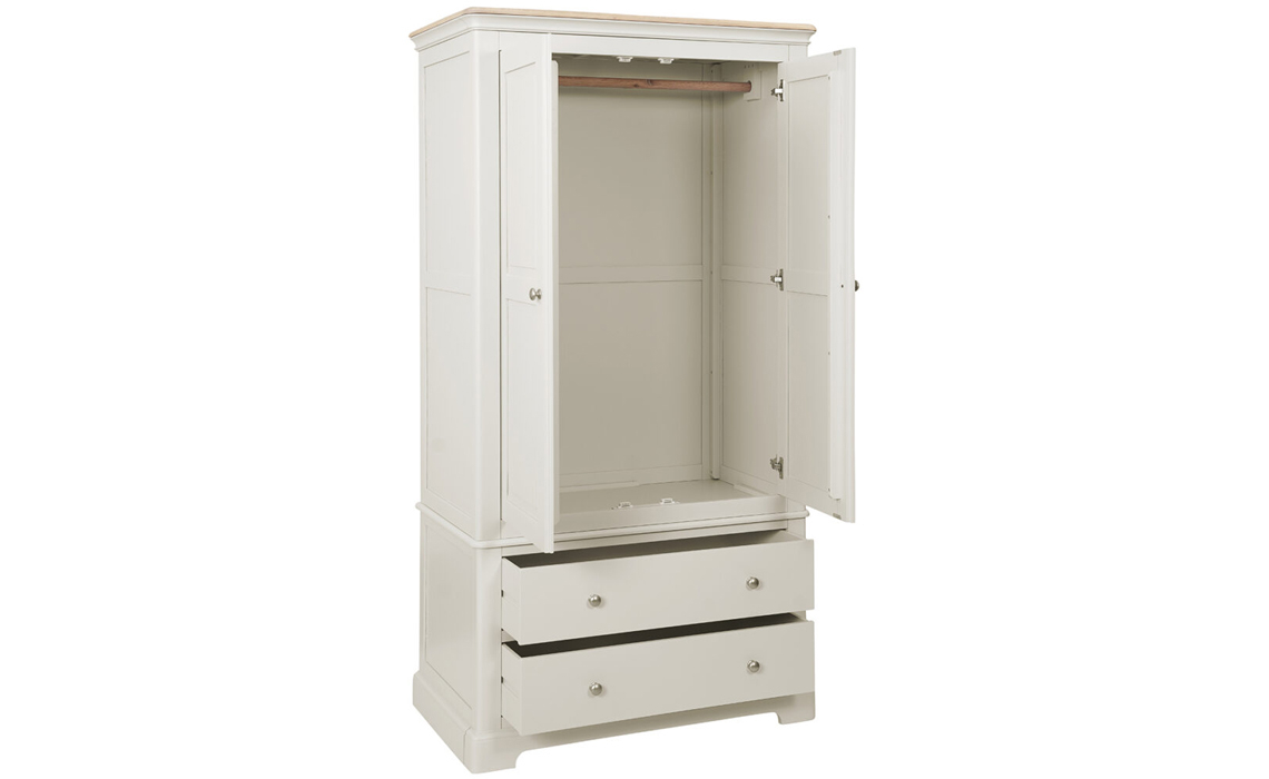 Melford Painted 2 Drawer Gents Double Wardrobe