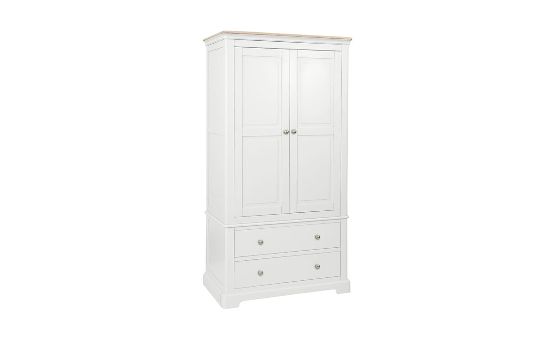 Melford Painted 2 Drawer Gents Double Wardrobe