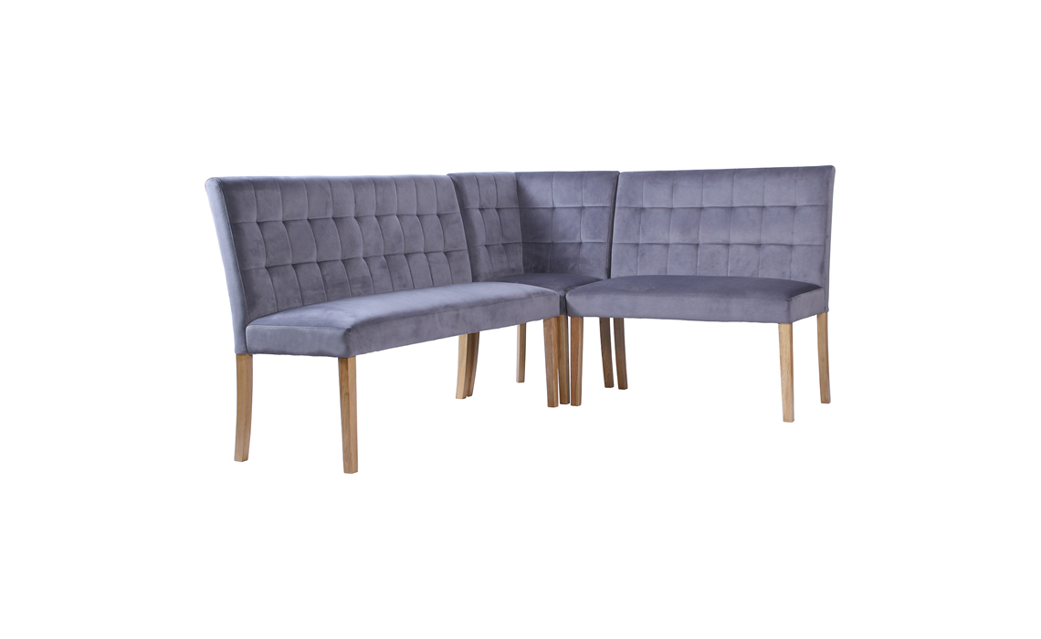 Melbourne Upholstered Corner Bench Set in Graphite