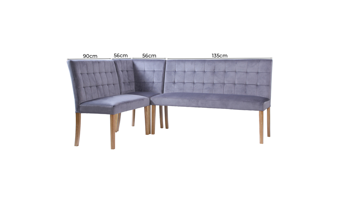 Melbourne Upholstered Corner Bench Set in Graphite