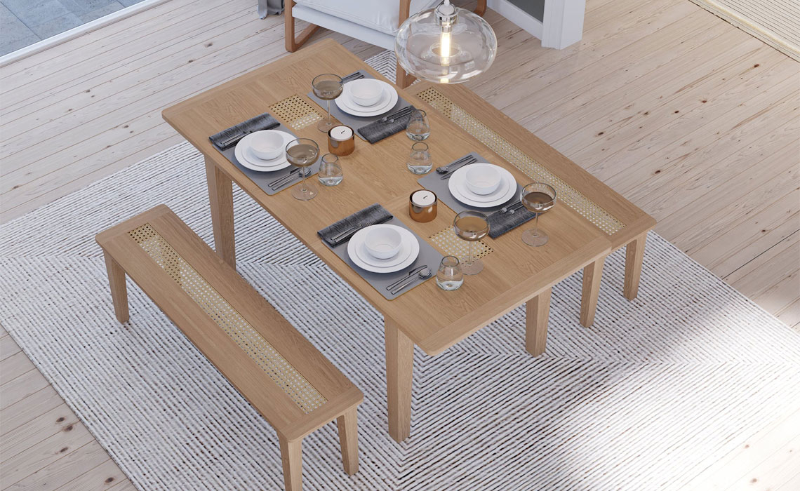 Stockholm Natural Oak 140-180cm Extending Dining Table