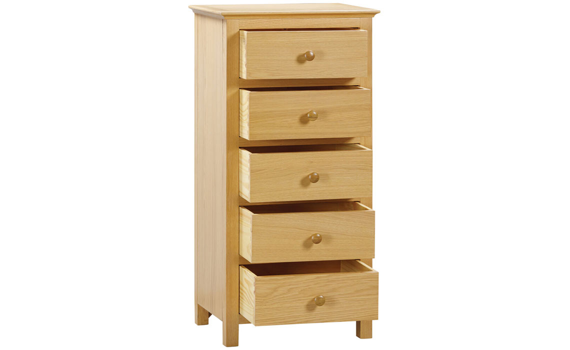 Morland Oak 5 Drawer Wellington