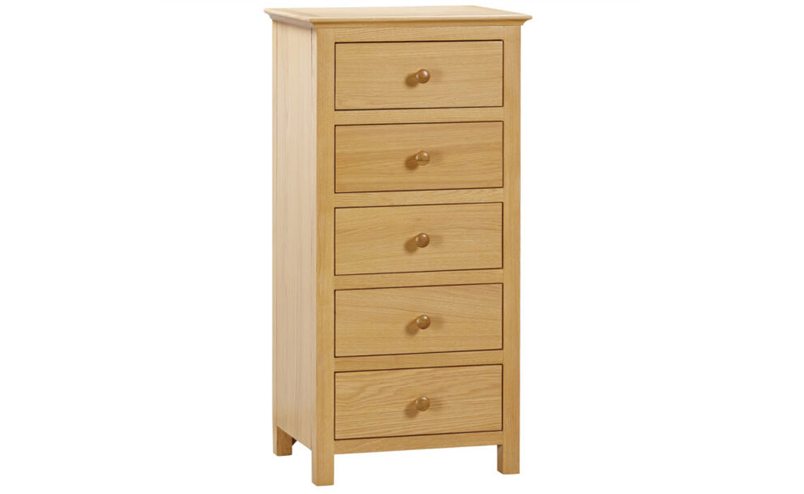 Morland Oak 5 Drawer Wellington