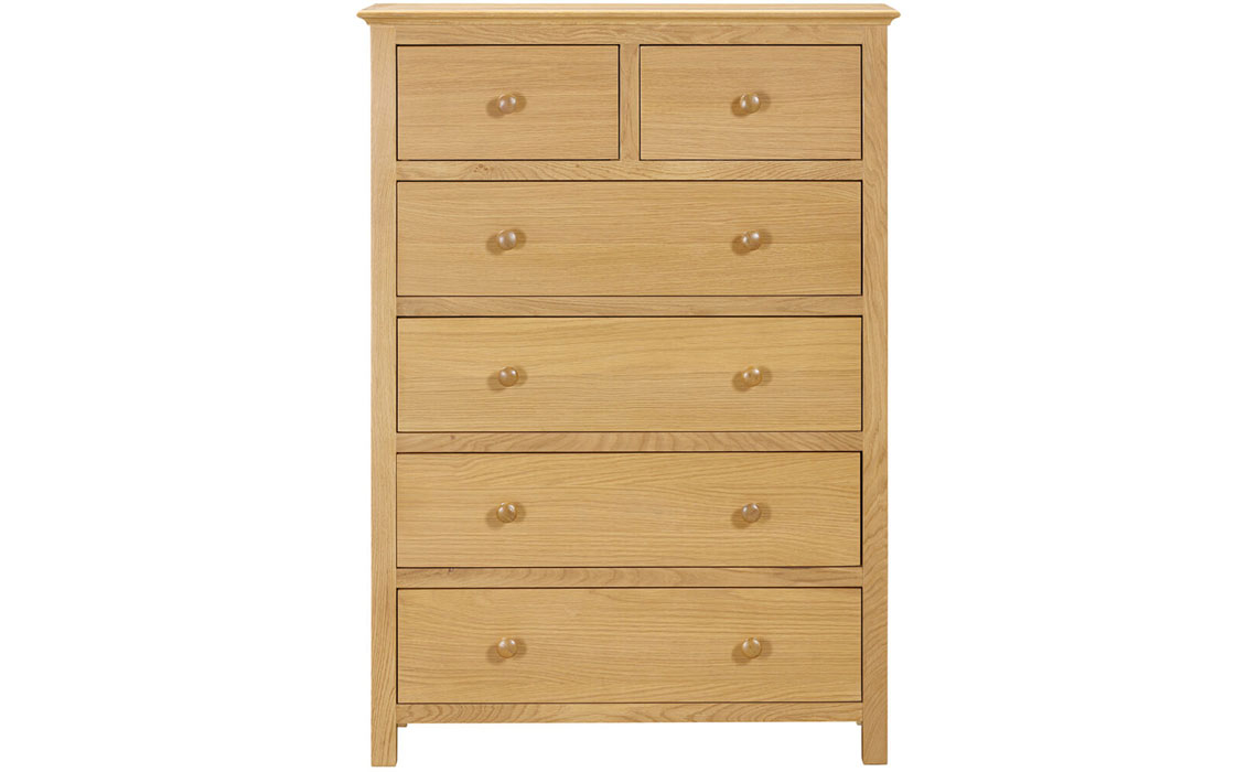 Morland Oak 2 Over 4 Chest Of Drawers